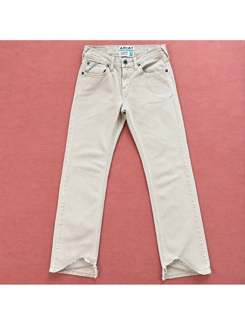 Ariat M7 Slim Fit Straight Leg Jeans Men’s 28x32 Dark Khaki Western Denim